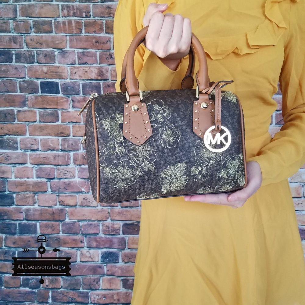 Michael Kors Aria small acorn satchel floral bag - Picture 7 of 7